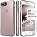 iPhone 8 Plus and 7 Plus Case, SaharaCase Inspire Protective Kit Bundled with [ZeroDamage Tempered Glass Screen Protector] Rugged Slim Fit Shockproof Bumper [Hard PC Back] Protection - Rose Gold Clear