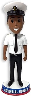 Ship Captain Boat Captain Essential Heroes Bobblehead Male Dark Skin Tone