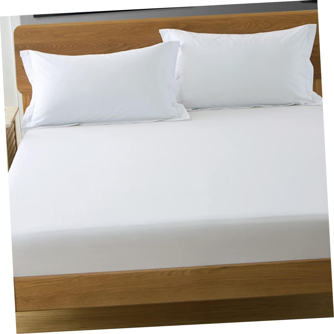 1pc Mattress Protector Color Fitted Sheet Cover for Bed Machine Washable Nursing Pad for Boys and Girls and Adults White