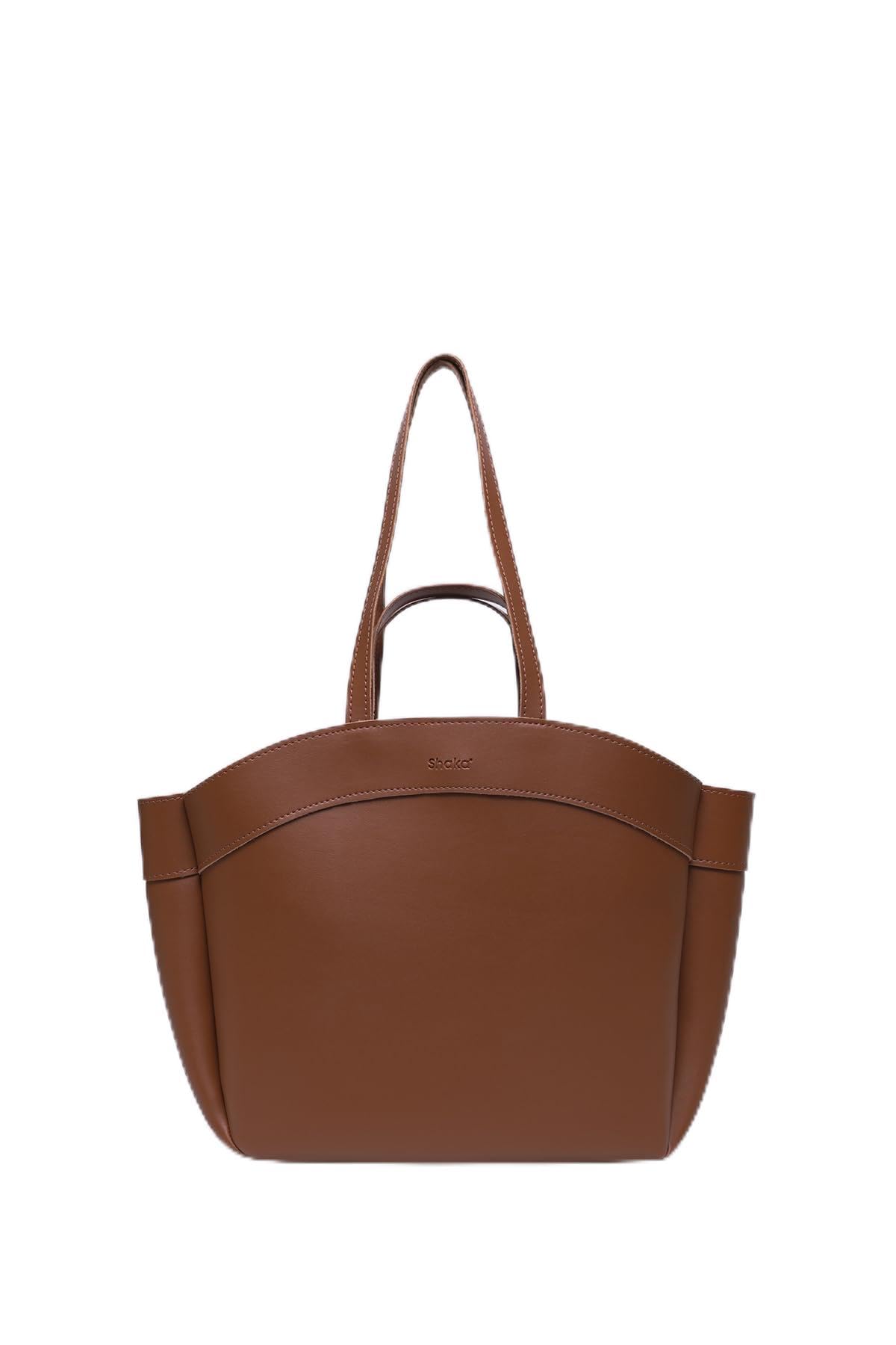 SHAKA Taba Shk163 Çift Askılı, Makyaj Çantalı, Çıtçıtlı Büyük Boy El, Kol ve Omuz Çantası,Taba