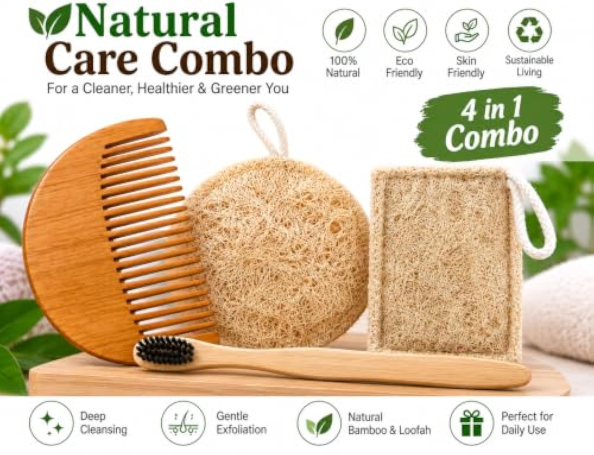 4 in 1 Natural Care Combo for Men & Women, Eco-Friendly