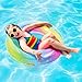 Elcoho 8 Pieces 36 Inches Inflatable Pool Floats Colorful Glitter Pool Tubes Transparent Swimming Ring Pool Floats Toy for Summer Beach, Pool Supplies