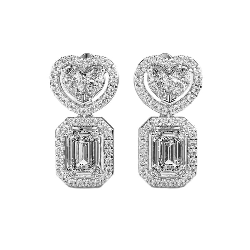 Orecchini pendenti in argento sterling 925 per tutti i giorni | Placcatura in argento n. Pietra: 90 | Dimensioni gemma: 0,08-0,89 mm | Peso: 2,69 crt | Forma: mista | 4,538 grammi |LKE_00282