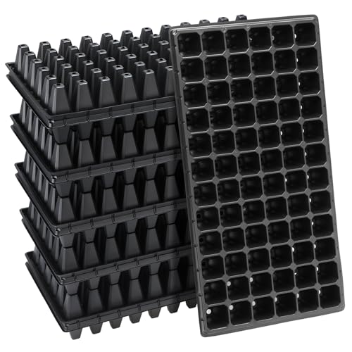 Apipi Seed Starter Tray Fits 1020 Growing Trays - 15 Pcs 72 Cell Reusable Seedling Nursery Trays Thick Gardening Germination Trays with Drain Holes for Plant Seeds Propagation