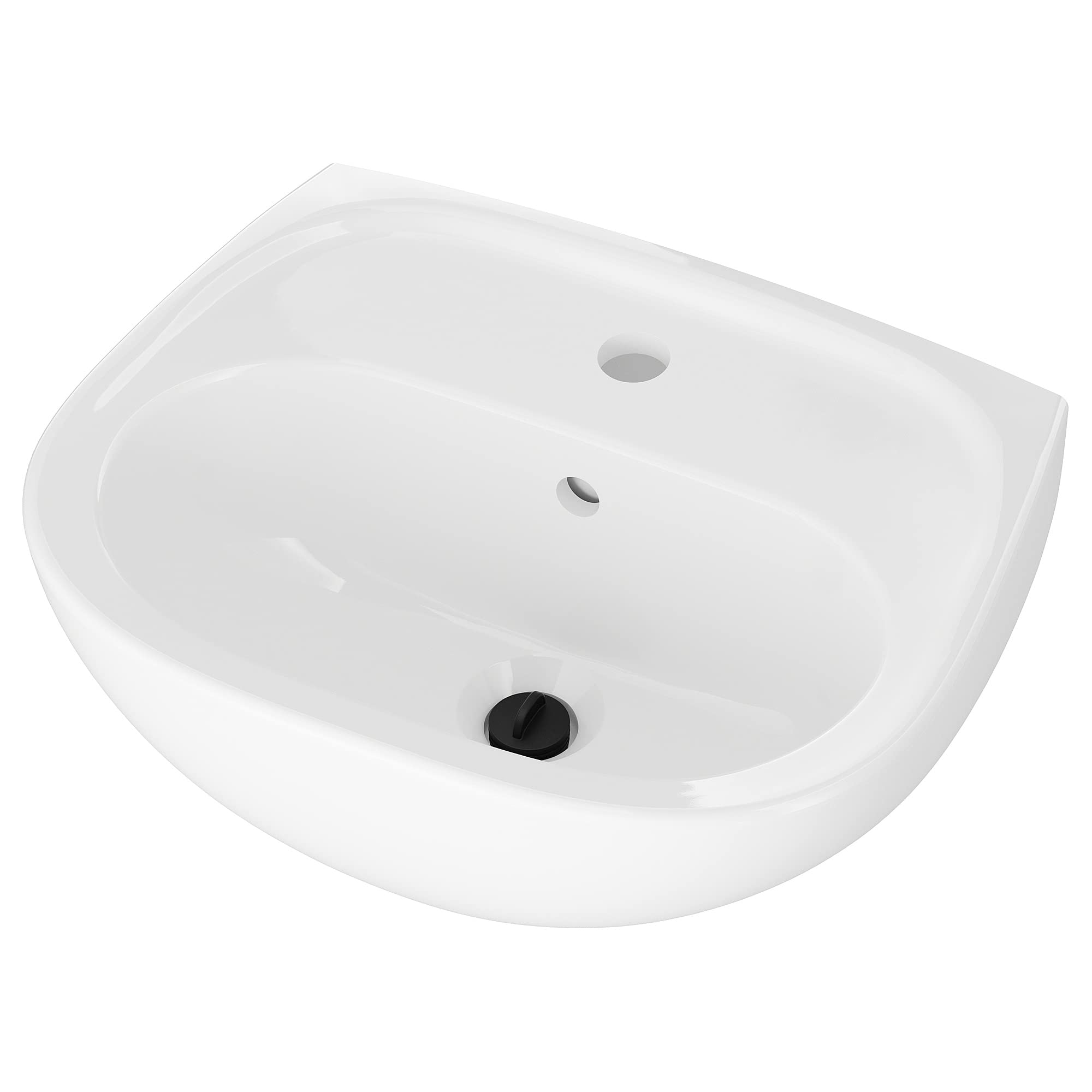 Lavabo simple SKATSJÖN céramique blanche 45x35 lave-mains compact avec trop-plein