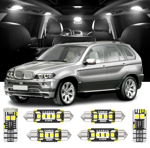 Kit de 19 luces LED interiores para BMW X5 E53 1999-2006 blanco 6000K miniatura 1