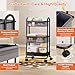 Modanais Baby Diaper Caddy Organizer Cart - 3 Tier Rolling Storage Cart with Wheels, Baby Essentials for Nursery Storage, Detachable Dividers - for Crib, Bedroom, Art & Craft Organizer (Black)