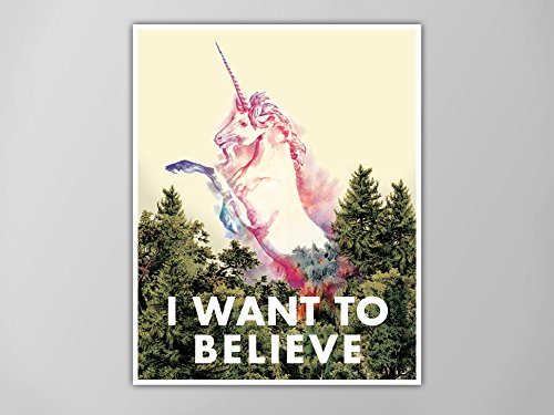 Amazon Com I Want To Believe Unicorn Art Print Unicorn Poster Unicorn Art Spirit Guide Poster Unicorn Art Print I Want To Believe Unicorn Poster Handmade