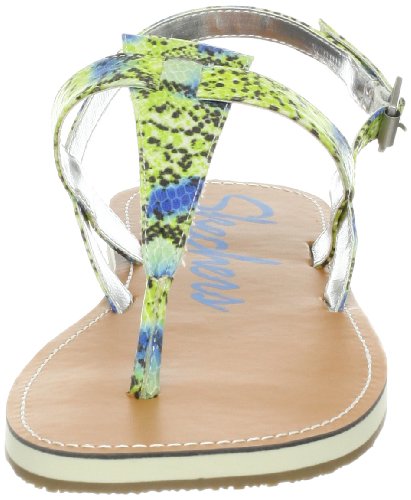 Skechers Skechers Cali Women's Beach Combers Check Mate Sandal,White,7 M US