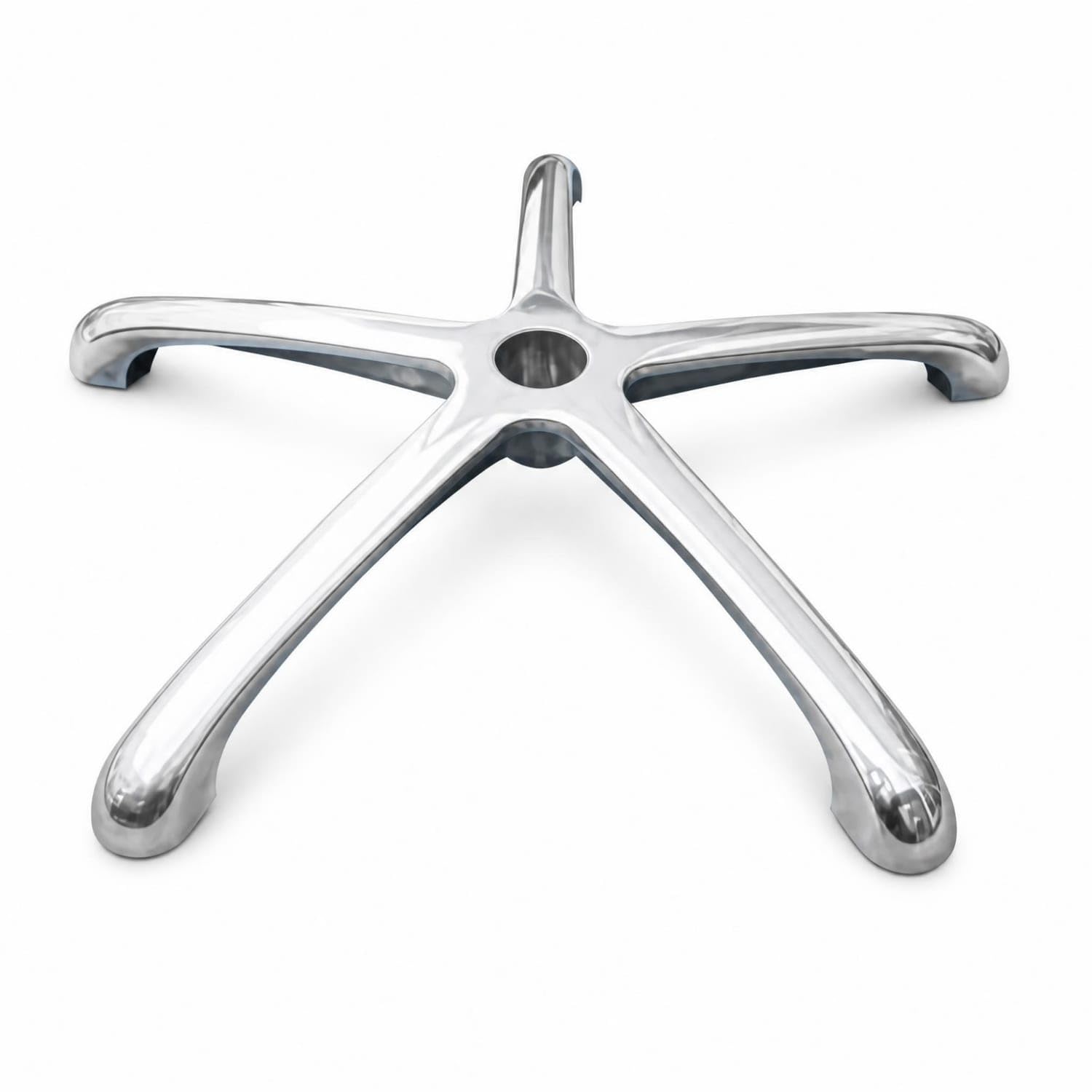 Curved Arms Office Chair Base Silver Finish Five-Leg Chair Base Ribbed, Radius 320MM-image-35