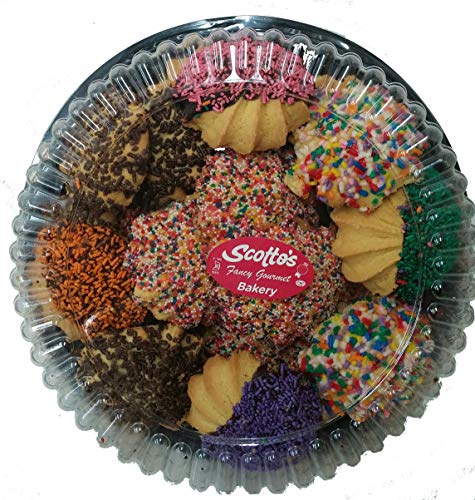 cottos Cookies Fancy Assorted - 2 LB Platter Variety Pack, Assortment of Vanilla Cookies, Gourmet Spritz Cookies with Rainbow Sprinkles - Birthday Treats, Thank You, Care Package, Party Gift Baskets Food Dessert (2 lb, Vanilla)