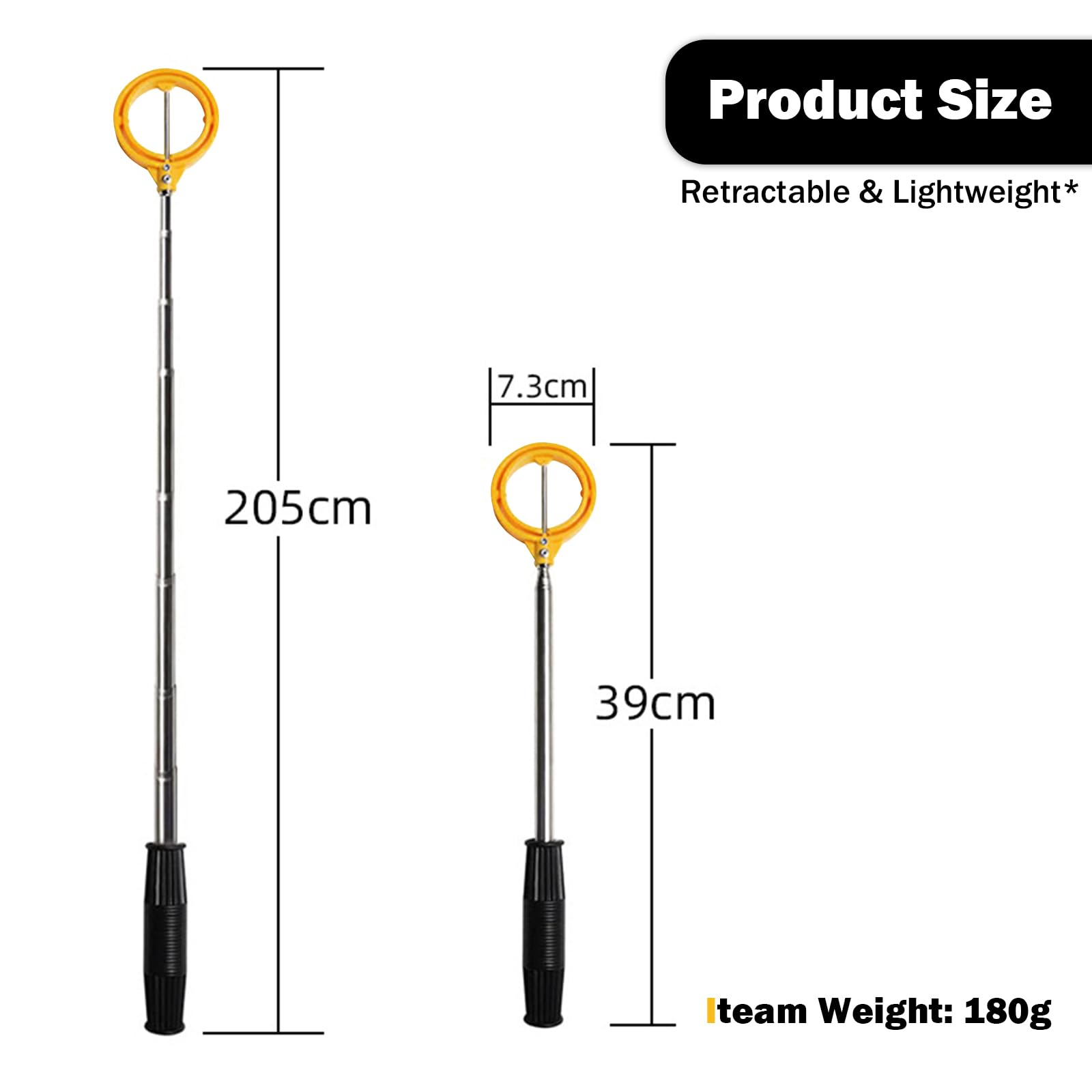 Ideal Swan Recogedor de Pelotas de Golf Retráctil Telescópico de Acero Inoxidable