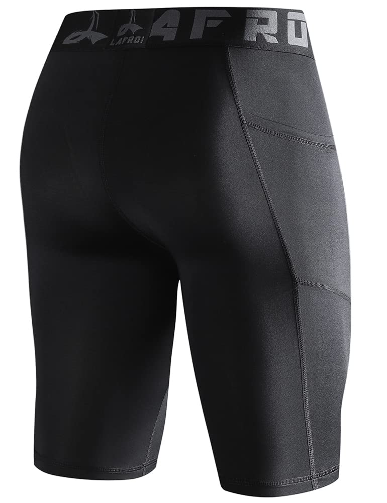 LAFROI Men's Quick Dry Cool Compression Fit Tights Shorts Waistband-YSK09