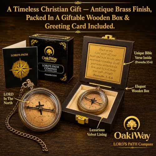 Brújula Lord's Path - Regalo Religioso Inspirador para Adolescentes y Hombres con Tarjeta de Saludos miniatura 3