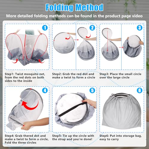 Image of 2 Pcs 78 * 41 * 31 Inch Extra Large Pop Up Mosquito Net Tent, Portable Foldable Mesh Tent, Breathable Lightweight Mosquito Net for Bed Camping Travel Patio