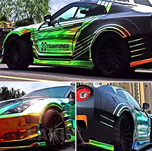 Asendiway Holographic Rainbow Chrome Car Adhesive Vinyl Wrap Roll Gloss Decal Sticker Film Sheet Air Bubble Free Diy Vinyl Decor 1Ft X 4.5Ft #TOP10