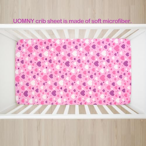 Image of UOMNY Crib Sheet Heart Fitted Crib Sheets Baby Sheet for Standard Crib and Toddler Mattresses Nursery Bedding Sheet Crib Mattress Sheets for Boys and Girls 1 Pack Space Toddler Sheet