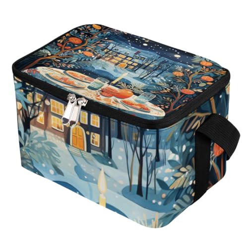 GzLeyigou Lunch Bags for Women Men 9 Cans,Christmas Dinner Hot & Cold Food Delivery Bag Insulated Grocery Bag Insulated Lunch Box Cooler Bag for Office Work Picnic Beach