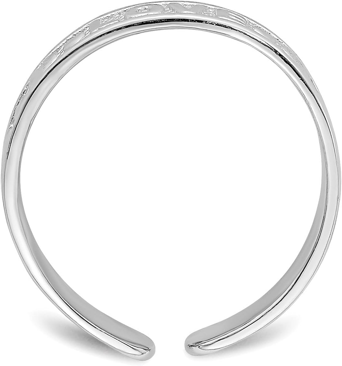 Jewelry Affairs 14K Real Solid White Gold Polished Love and Hearts Toe Ring