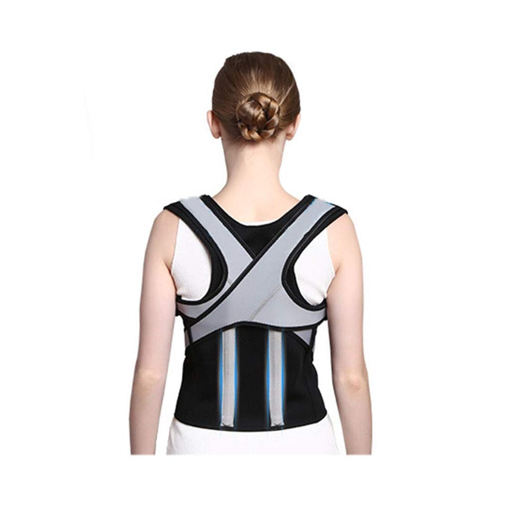 Corrector de postura, alta elasticidad, transpirabilidad, hombro, acolchado, soporte de espalda integrado, refuerzo de postura, unisex (negro) (talla : L) bueno