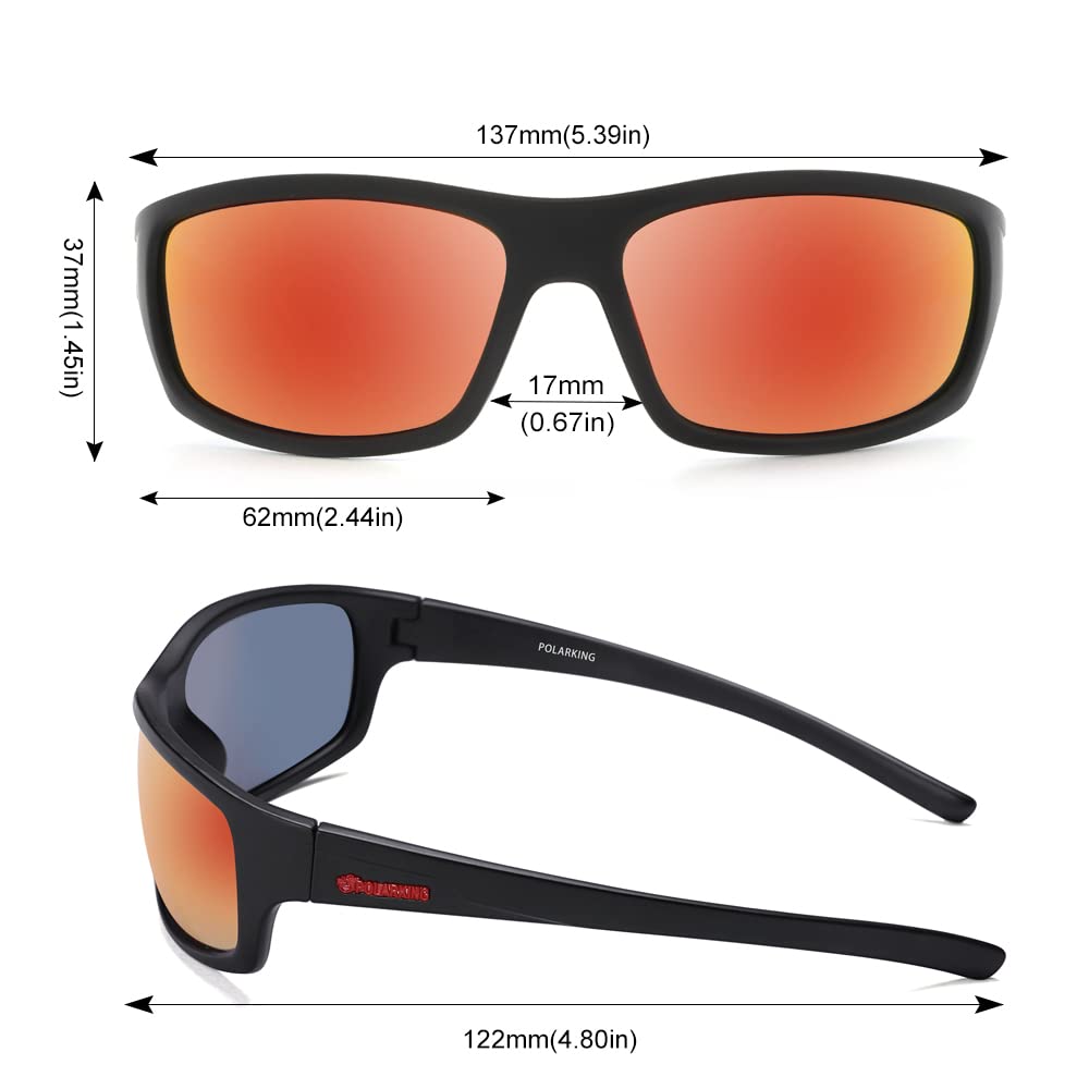 Occhiali da sole sportivi polarizzati da uomo, finitura opaca, lenti a specchio, anti-UV, confezione da 2