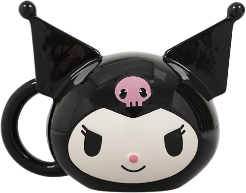 Bioworld Kuromi - Taza de cerámica con personajes esculpidos, 10 onzas