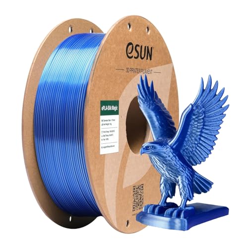 eSUN Silk Dual-Color PLA Filament 1KG, Co-Extrusion Silk PLA, Blue Silver