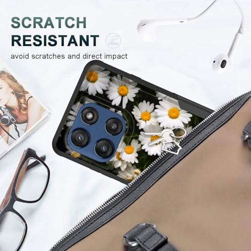 CICPLKSE for Moto Edge 2025 Case,Dual Layer Heavy Duty Hybrid Shockproof Hard PC Soft Silicone TPU Bumper Protective Cover Case for Motorola Moto Edge 2025,Cute Daisy Flower - image 4