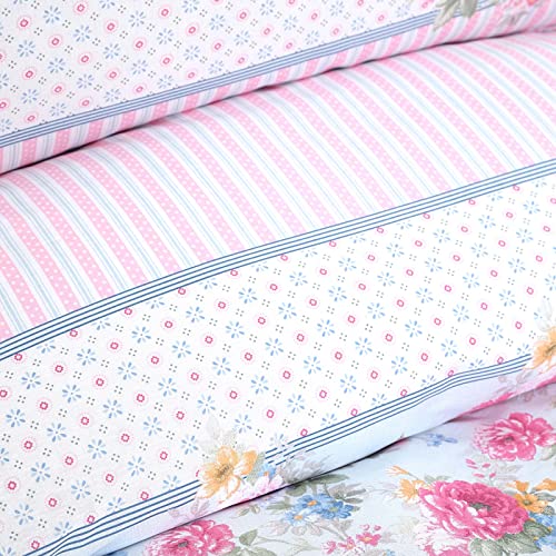 Karaca Home Haley Blau Cotton Natürliche Doppelbettwäsche Duvet Cover (200x220 cm) Bed Linen (240x260 cm) 2 Voluminous Pillowcases (50x70 cm) Material 100% Cotton