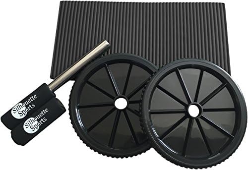 Silhouette Ab Roller with Comfort Knee Pad (Black) and Soft Foam Handles - Pro Abdominal Exercise Roller - Best Core Fitness Workout for Six Pack Abs (Black)