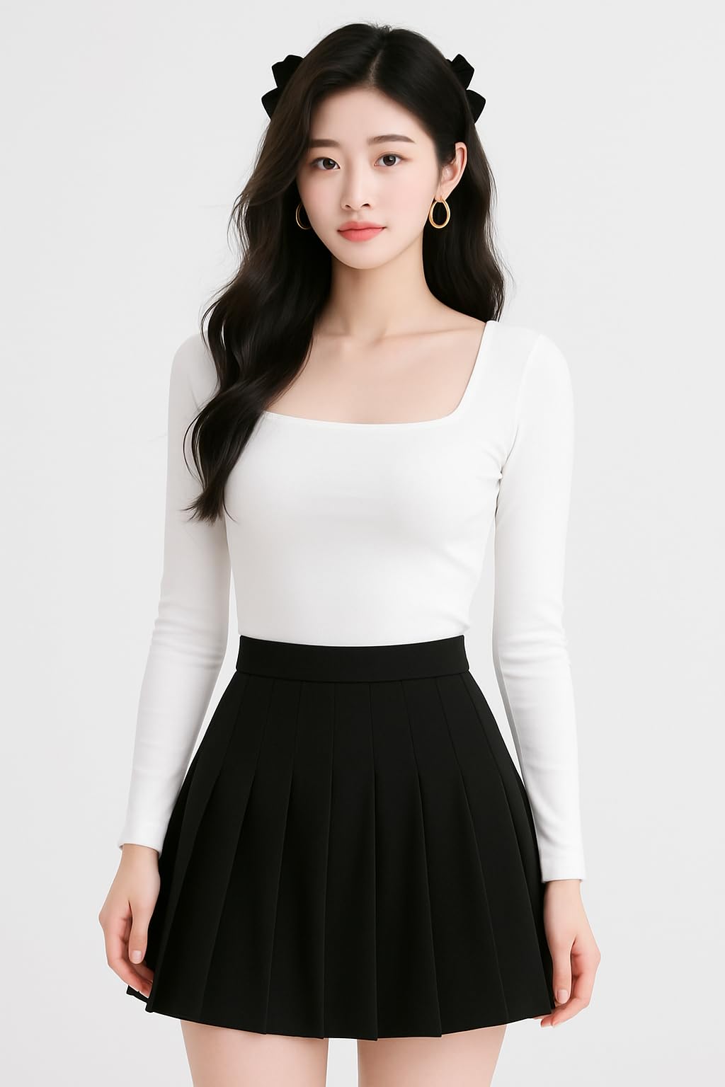 sugarcanne Women's Square Neck Full Sleeve Crop Top, Korean Style Top for Women -Perfect with Jeans, XS-L-picture-17