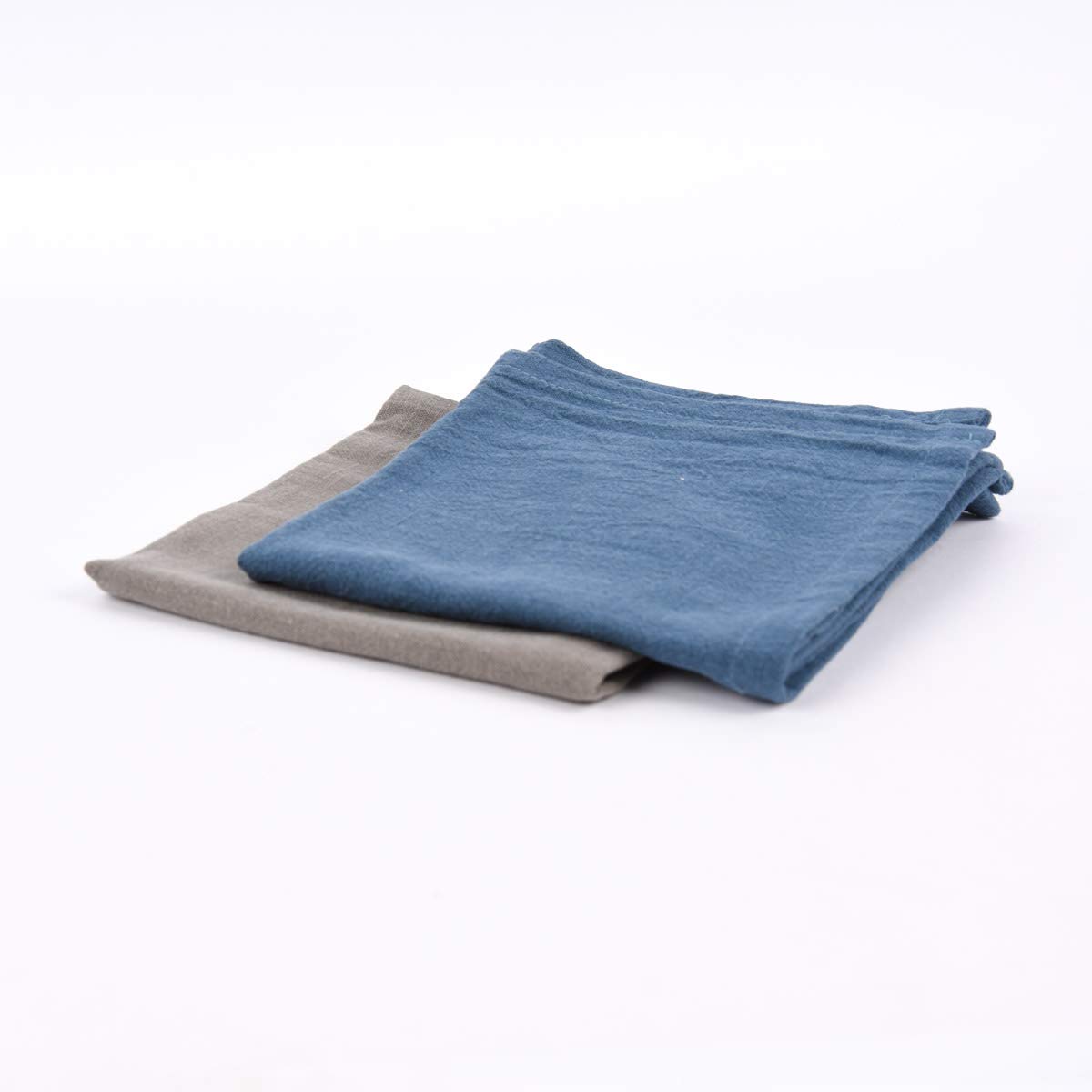 Schöner Life Set di 2 strofinacci Bio Ramie effetto lino misto di colori blu e grigio pietra 40 x 70 cm