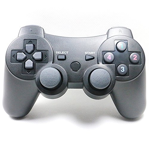 Mando de juegos inalámbrico doble de vibración de las manos para ps3. (El negro)