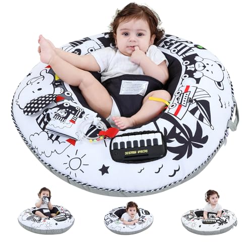 Image of Lovvie & Joy Baby Seat and Play Activity Center Ring,Soft Infant Seats for Sitting Up Chair 0-6 Months Newborns and Older Babies with Toys for Early Sensory Exploration and Motor Skill Development