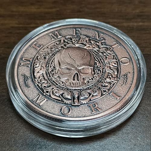 Yvhusk Collectible Coins Memento Mori Medal Carpe Diem Stoicism Souvenior Coins Antique Finish Official Gift for Daily Stoic Practice - Thumbnail 3