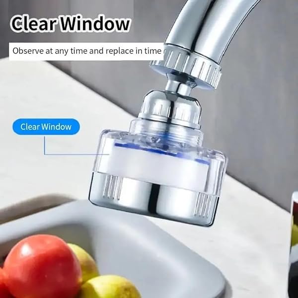 Grifo de cocina de acero inoxidable con cartucho de filtro, rotación de 360 grados, a prueba de salpicaduras, accesorio para fregadero (2 unidades, cartucho de filtro-4 cm) - 2