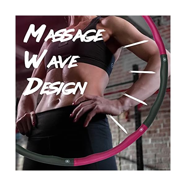 Weighted-Hula-Hoop-for-Adults-Fitness-Hoop-for-Exercise-2lb-8-Section-Detachable-Stainless-Steel-with-Soft-Thicker-Foam-Reduce-Weight-and-Burn-Fat-Soft-Workout-Hoop-Pink-Gray Weighted Hula Hoop for Adults, Fitness Hoop for Exercise-2lb, 8 Section -Detachable with Soft Thicker Foam - Reduce…