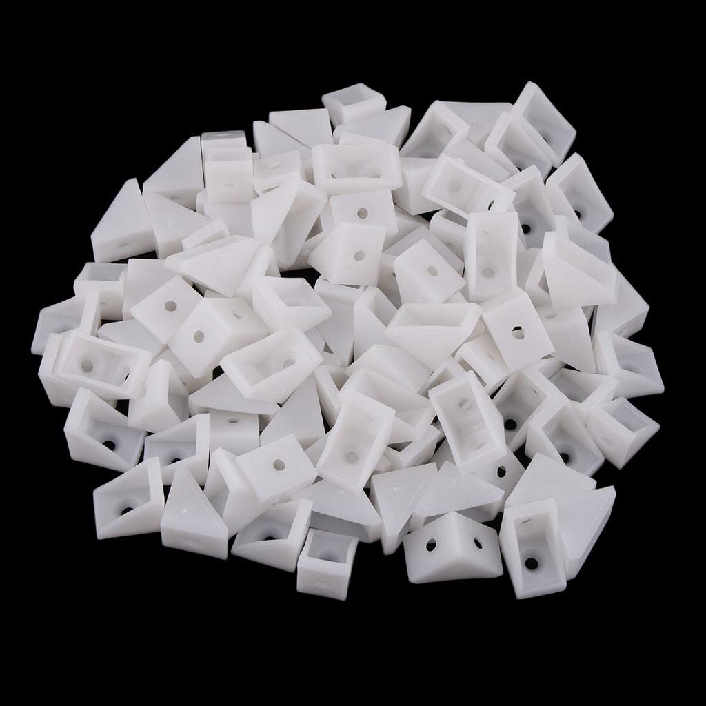 100 Piece Plastic Corner Braces White (1.1x0.6x0.6inch,4mm Hole) Joint Right Angle Bracket Fastener L Shaped Corner Fastener Joints Support Bracket-image-11