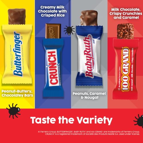 Butterfinger, Crunch, Baby Ruth, 100 Grand Halloween Candy Chocolate-y | Candy variety pack chocolate-y, Halloween candy assortment of individually wrapped candy for gift bags & sharing, 55-count - image 4