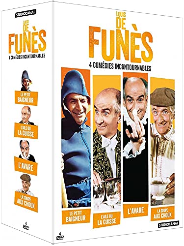 Louis de Funès-4 comédies incontournables : La Soupe aux Choux + L'Aile ou la Cuisse + L'Avare + Le Petit baigneur