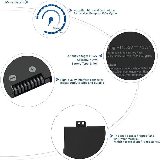 EARPIX B31N1631 Laptop Battery for Compatible Asus VivoBook 15 A505 A505BA F505 F505BA F505BP F505ZA S505 S505BA S505BP S505ZA X505ZA R504 R504BA... - Image 3