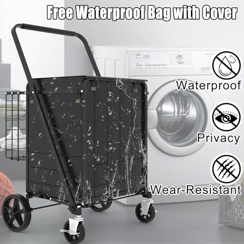 Hongying UTILITY SHOPPING CART Folding Shopping Cart With Brake Swivel Wheels, Jumbo Grocery Cart thumb #1