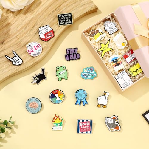 25 Pcs Funny Enamel Pins Pack - Cute Cool Fun Pin for Lapel Pin Backpacks Badges Hats Bags - Funny Pins for Women Men - Unique Novelty Assorted Cartoon Bulk Supply Accessories Gifts4