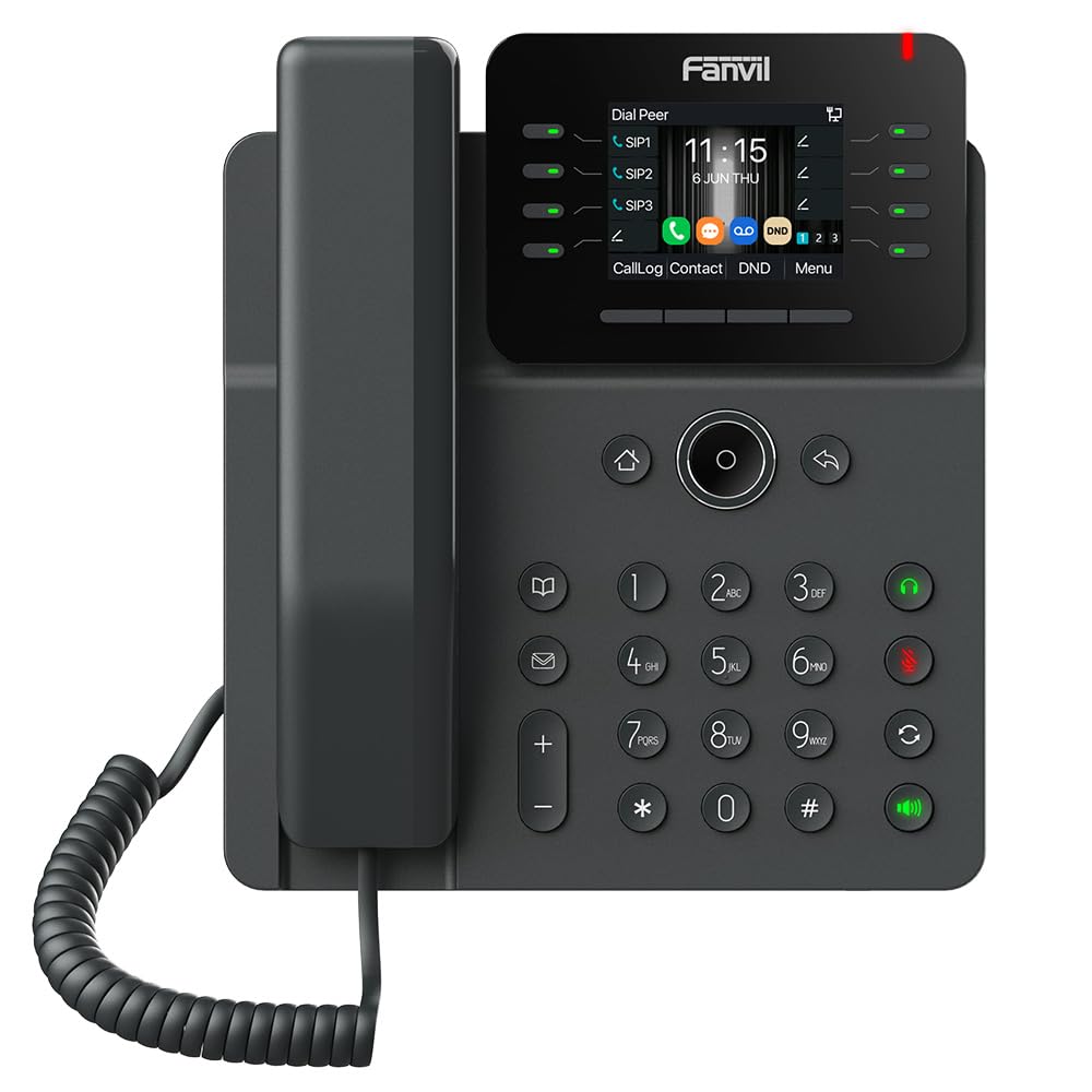 V62W Medium Level IP Phone 2.8-inch Color Screen, 12 SIP Lines, 7 line Keys Plus 1 Page Key, 21 DSS Keys, Built-in 2.4G/5G Wi-Fi(Wi-Fi 6) and Bluetooth 5.4