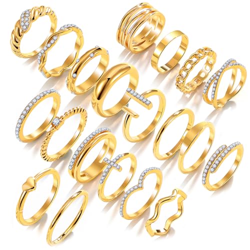 KISS WIFE Golden Silvery Black Kunckle Rings Set for Women, Dainty Simple Trendy Cute Stackable Finger Rings Pack, Perfect for Stacking Layering on Thumb and Knuckle, Mixed Size, Jewelry Gift - Image 6