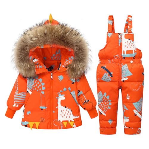 Tenue de Ski Complète Enfant Doudoune épaisse Avec Combinaison Imperméables Coupe-Vent Manteau de Ski Fille Garçon Bebe Chaude Combinaisons de Neige Qui...