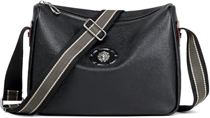 Men's Leather Casual Multifunctional Crossbody Layer Cowhide Large Capacity Bag