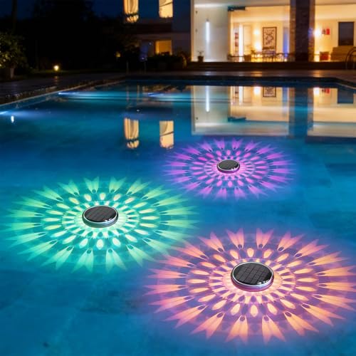 Luz solar flotante para piscina con iluminación LED RGB para decoración exterior y estanques 5