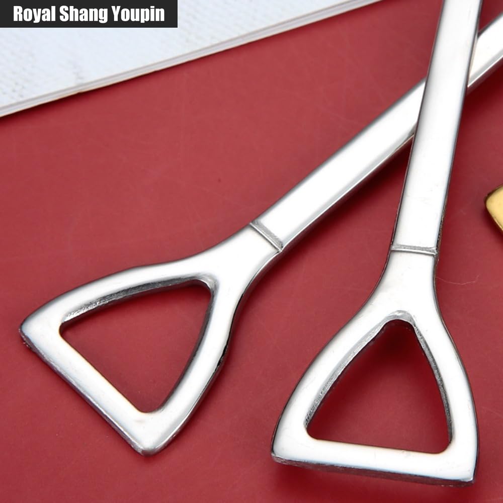10 cucharas de café retro de acero inoxidable, para postre, sandía, helado, tarta, (10 piezas)