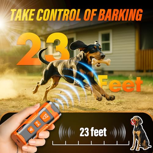 dog bark deterrent device 3x ultrasonic anti barking 6 training modes 23 ft range barks no more indoors outdoors behavior correct safe amp humane rechargeable compact bark control for dogs